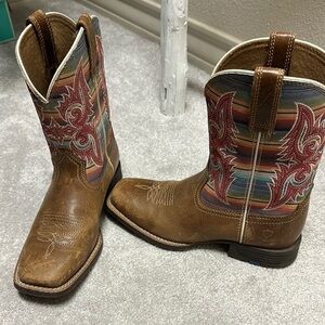 Kids Ariat Cowboy Boots - Brown and Multicolor